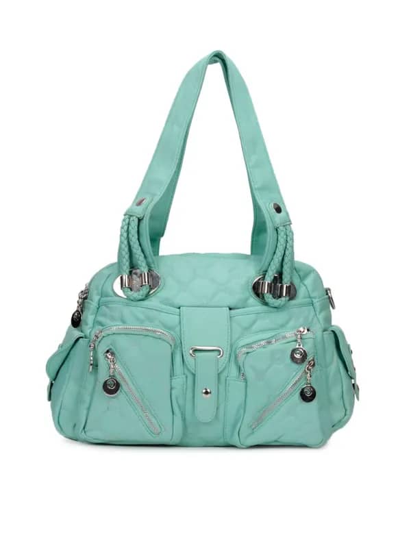 Kiara Women Leatherette Light Green Handbag