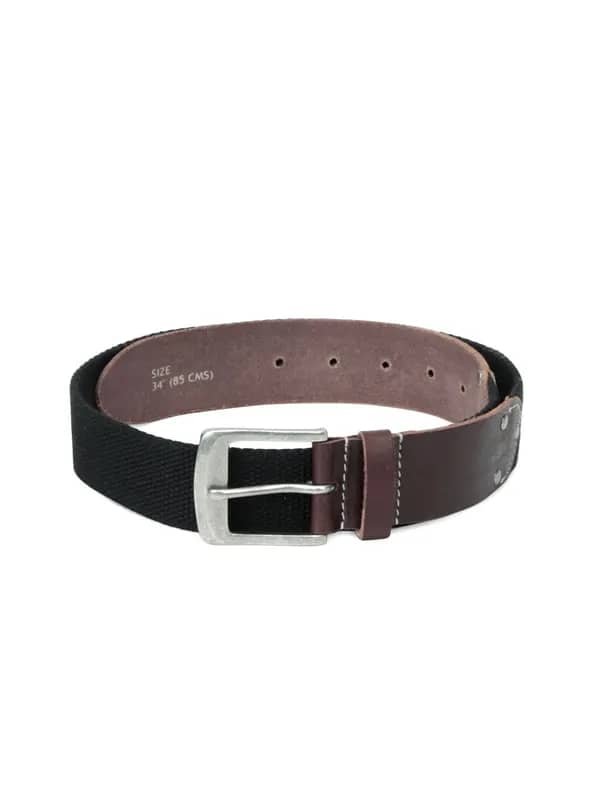 Wrangler Men Canvas Black & Brown Belt