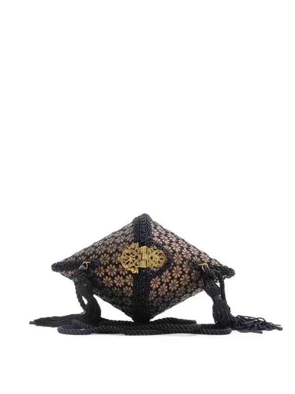 Fabindia Black & Gold Conical Purse