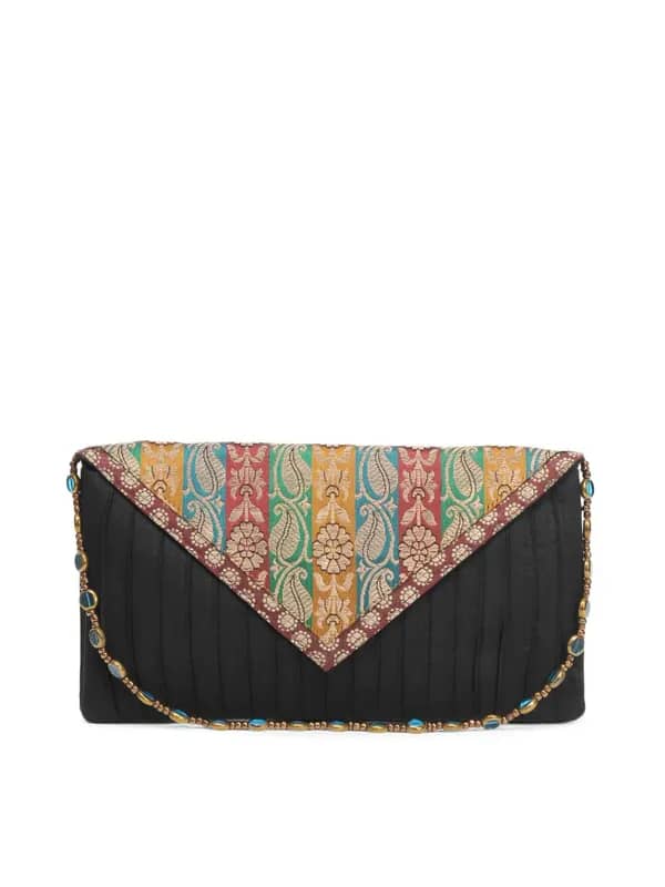 Fabindia Black Silk Matka Purse