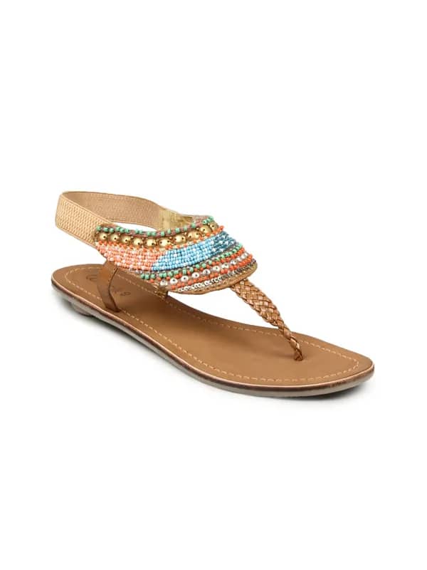 Catwalk Women Ethnic Strap Brown Flats