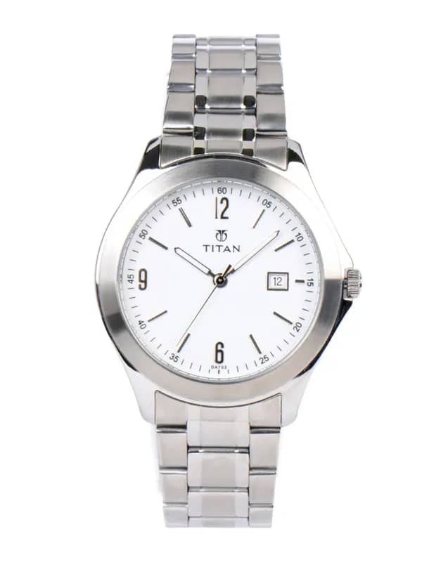 Titan Men White Dial Watch