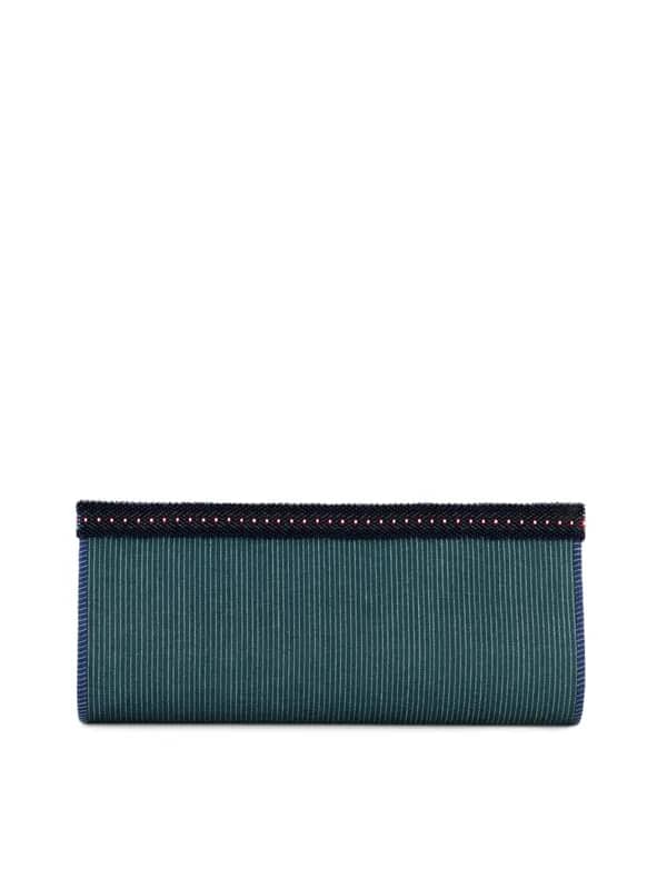 Fabindia Women Blue Silk Clutch