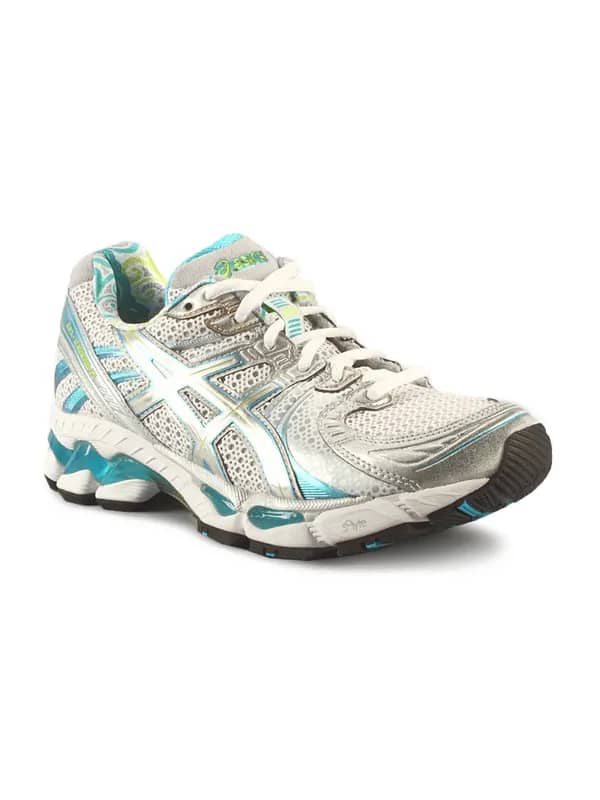 Asics Women Gel Kayano 17 White Silver Blue Shoe