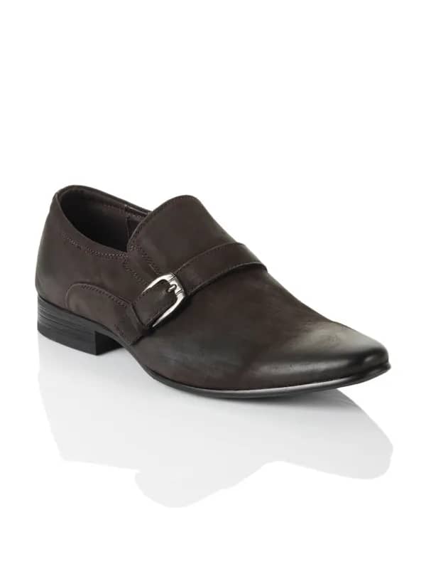 Cobblerz Men Brown Leather Semi-Formal Shoes