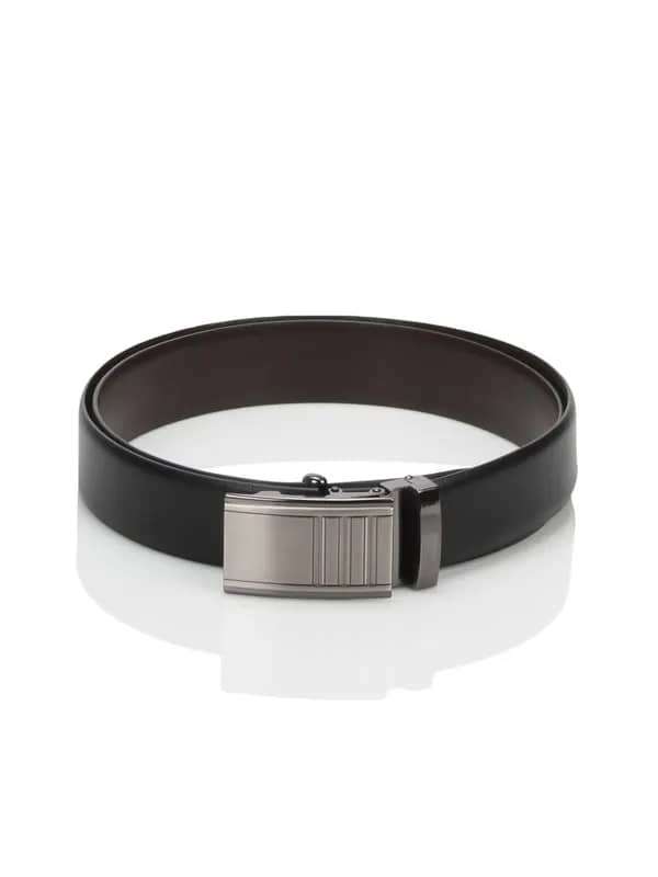 Turtle Men Reversible Leather Black Belt