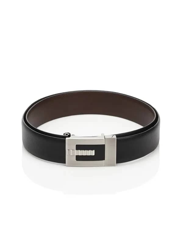 Turtle Men Reversible Leather Black Belt