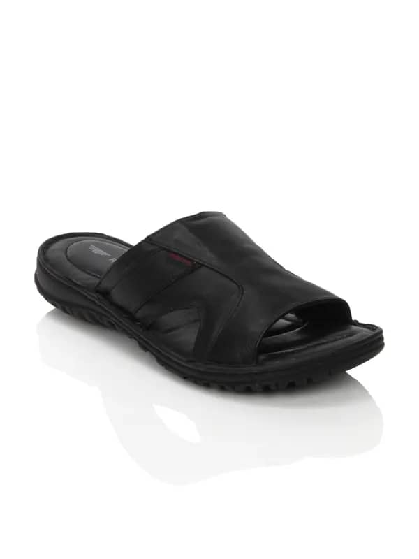 Red Tape Men Black Sandals
