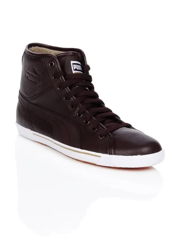 Puma Men Benecio Mid Leather Brown Shoes