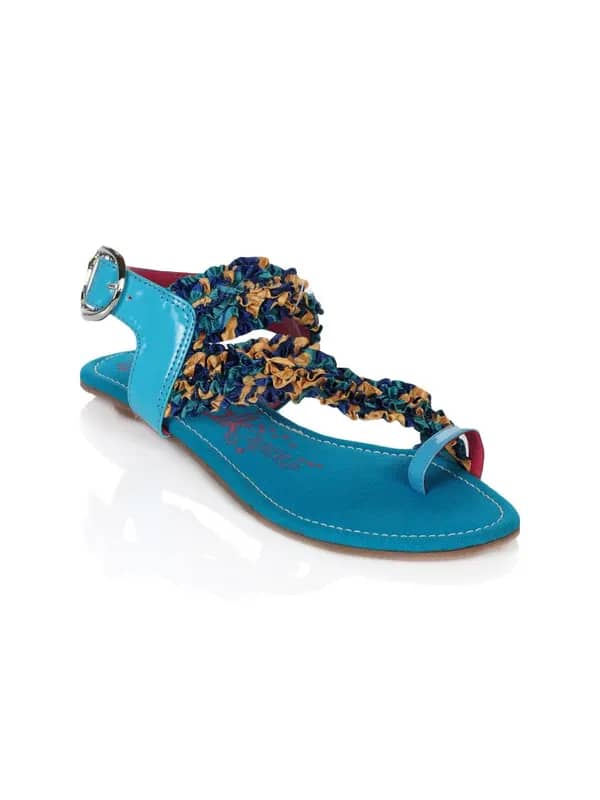 Catwalk Women Ruffles Blue Flats