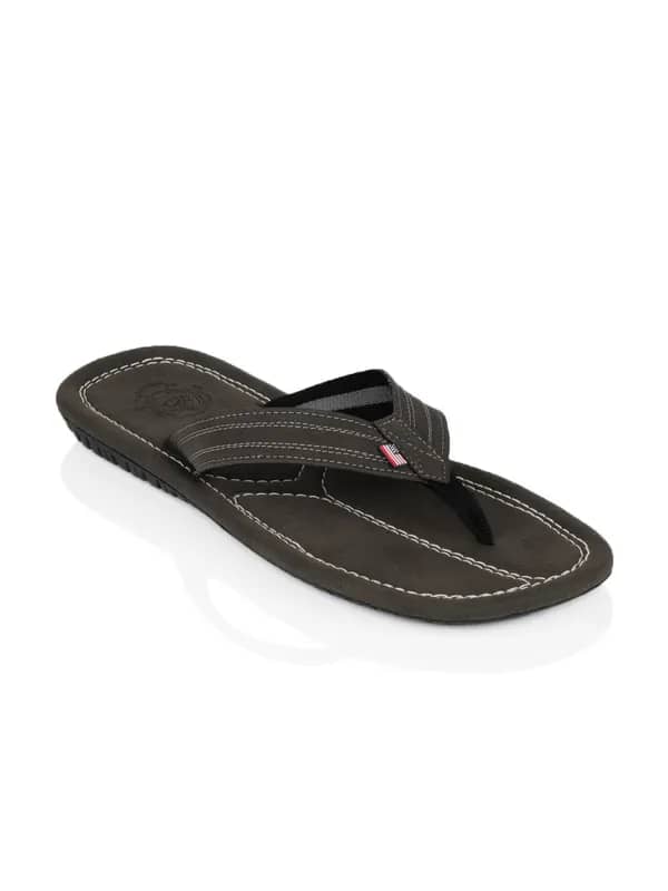 U.S. Polo Assn. Men Brown Flip Flops