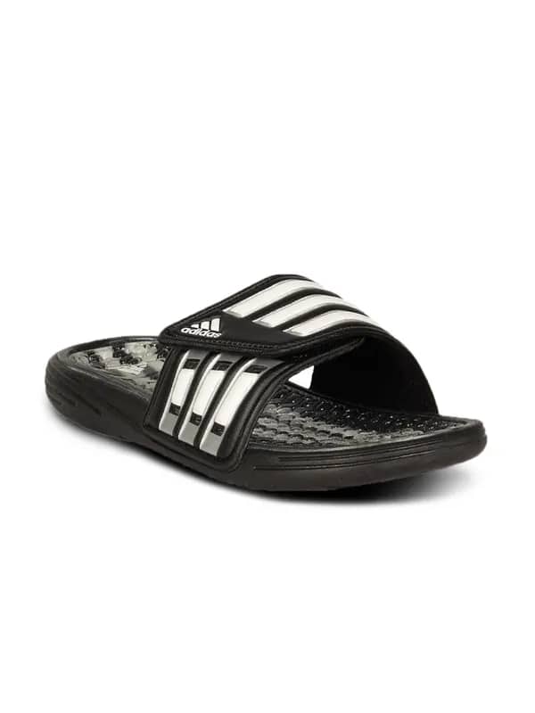 ADIDAS Men's Black White Metallic Flip Flop