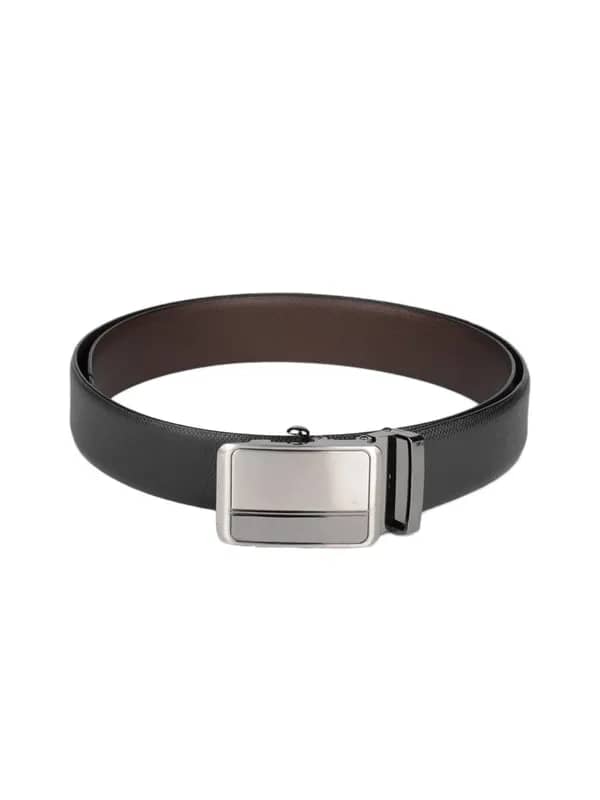 OTLS Men Brown & Black Reversible Leather Belt