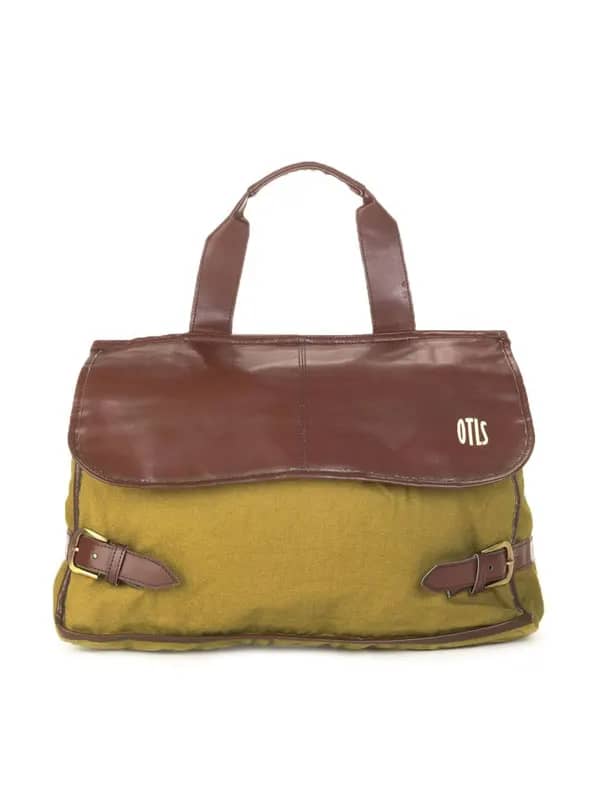 OTLS Unisex Khaki Dual Flap Bag