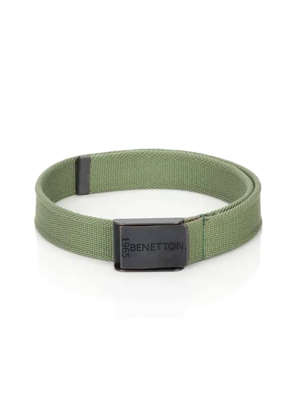 United Colors of Benetton Men Canvas Green Belt