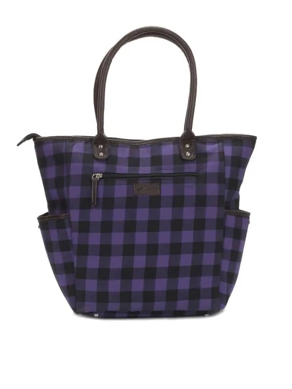 Paridhan Women Black Checked Handbag