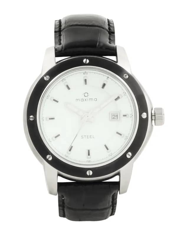Maxima Men White Dial Attivo Watch