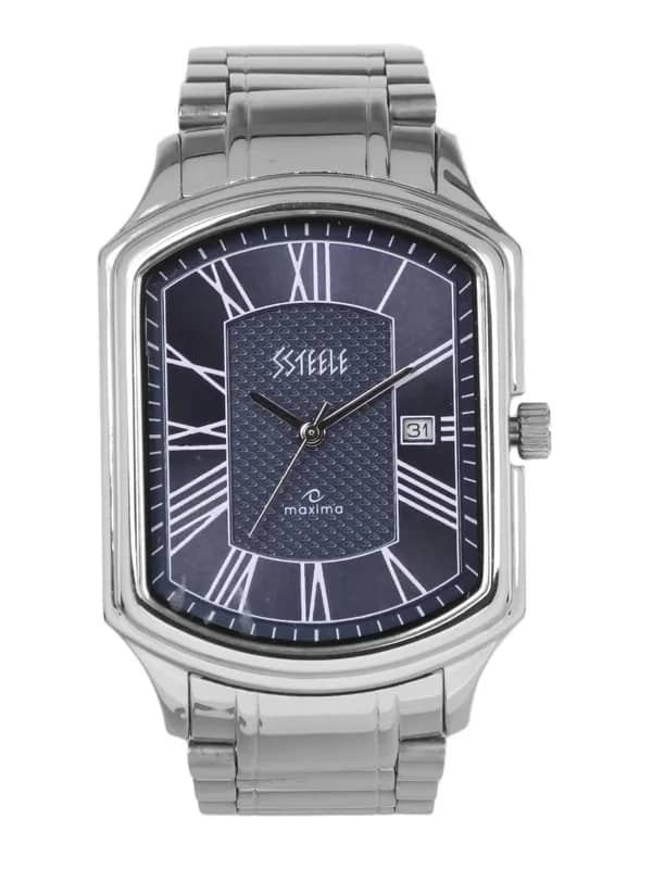 Maxima Men Blue Dial Ssteele Watch