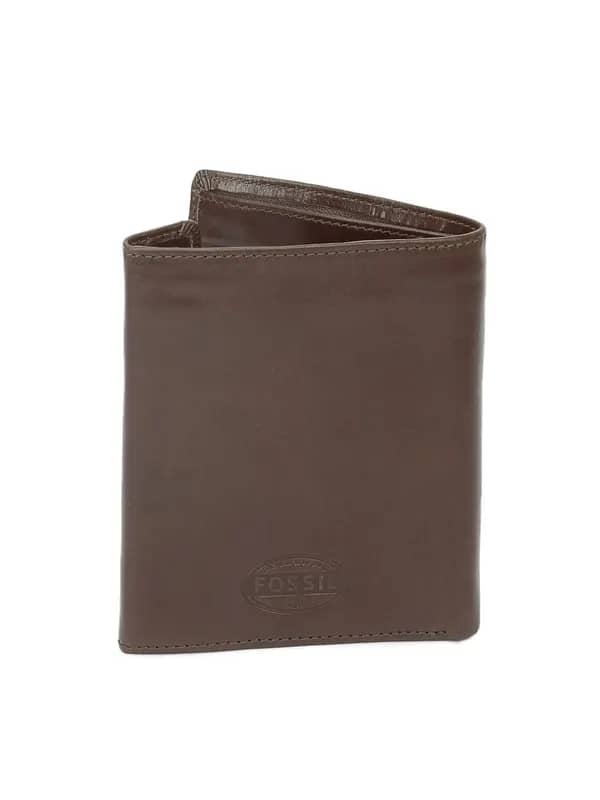 Fossil Men Brown Passport Holder With Wallet