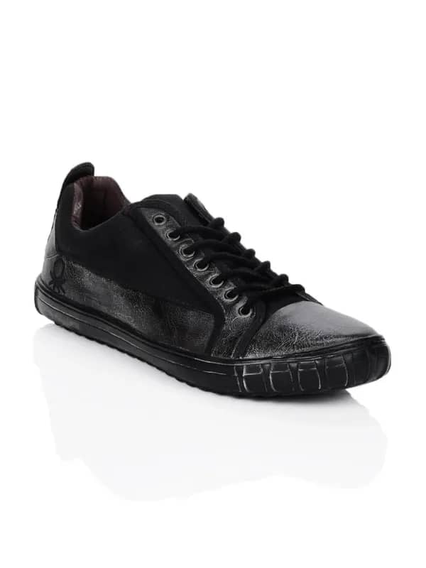 United Colors of Benetton Men Black Shoes