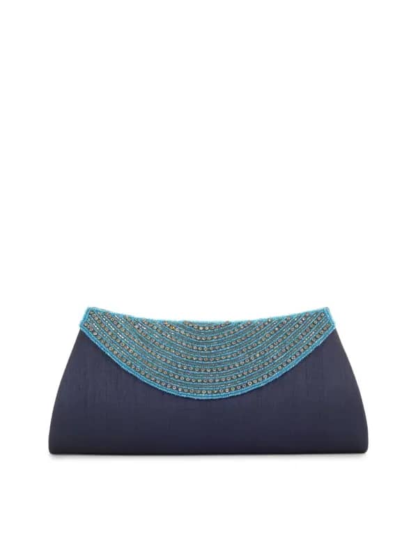 Spice Art Women Stones Navy Blue Clutch