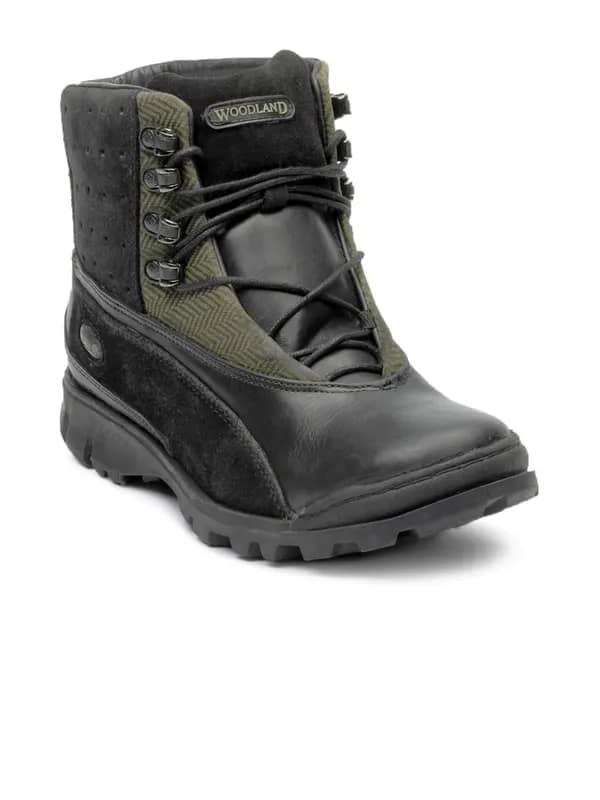 Woodland Men Black Shoes