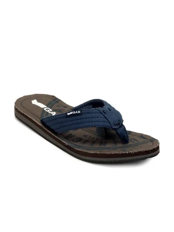 Gas Men Brown & Blue Flip Flops