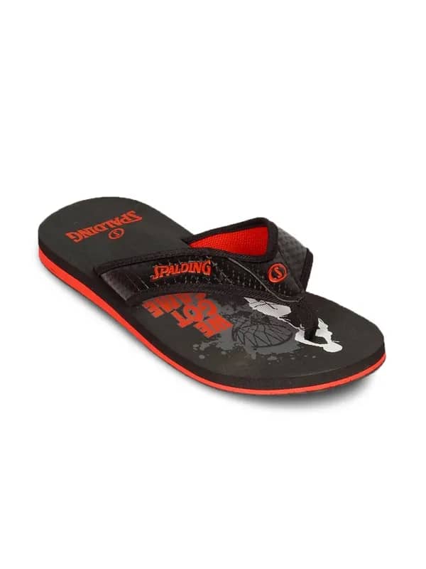 Spalding Men's Black Graphic Flip Flop