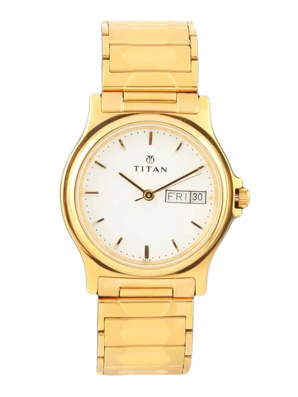 Titan Men White Dial Watch NB390YM14