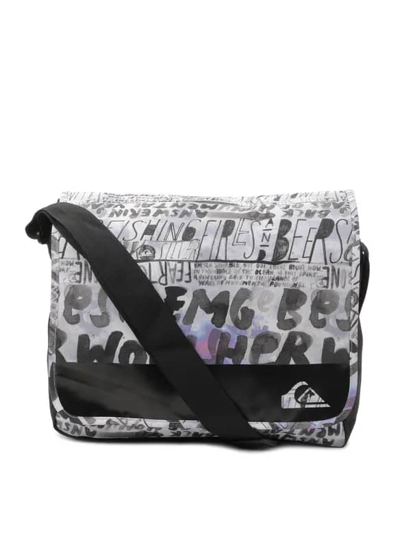Quiksilver Men Black & White Messenger Bag