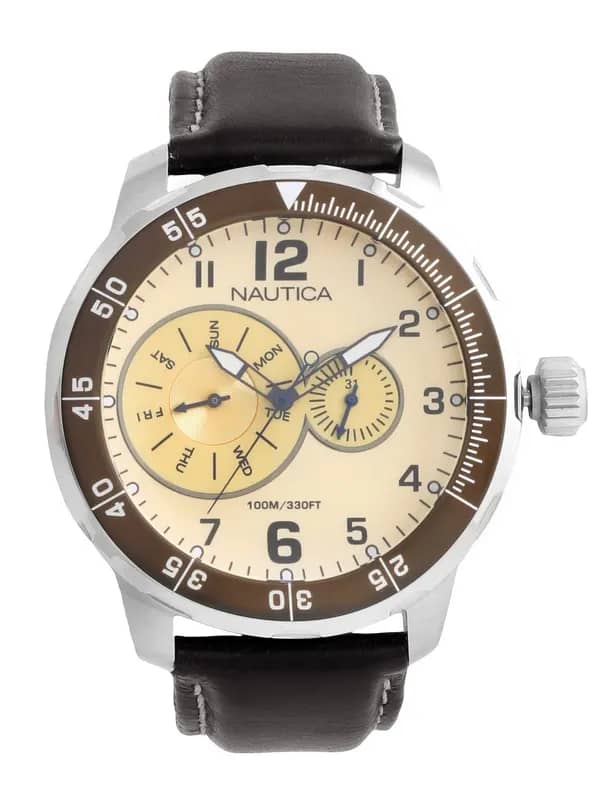 Nautica Men Beige Dial Chronograph Watch