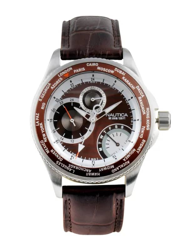 Nautica Men Brown Dial Chronograph Watch