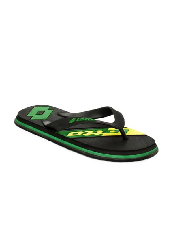 Lotto Men Black Sandy Flip Flops