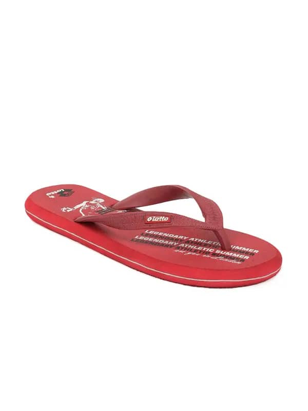 Lotto Men Red Game Flip Flops