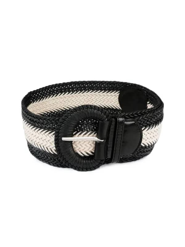 French Connection Women Cream & Black Belt