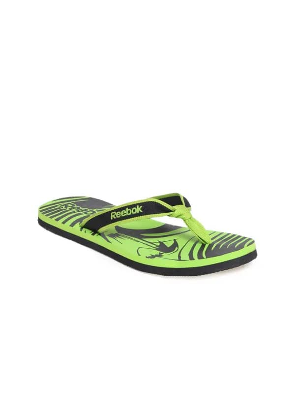 Reebok Women Black & Green Flip Flops