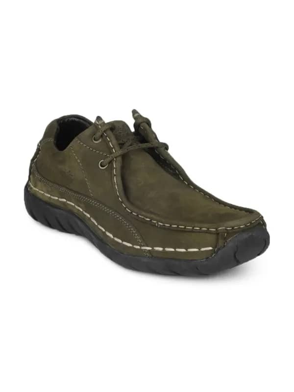 Woodland Men Olive Green Shoes