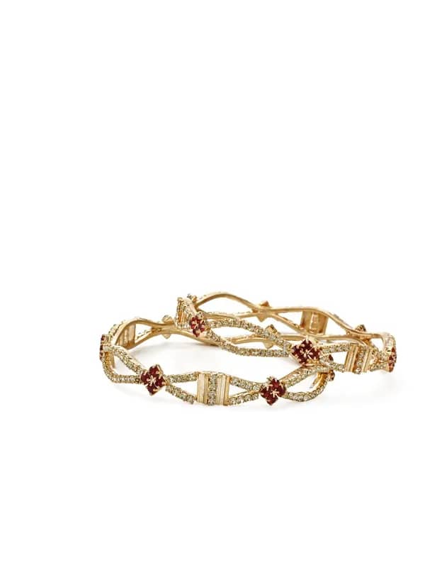 Royal Diadem Set of 2 Golden Bangles