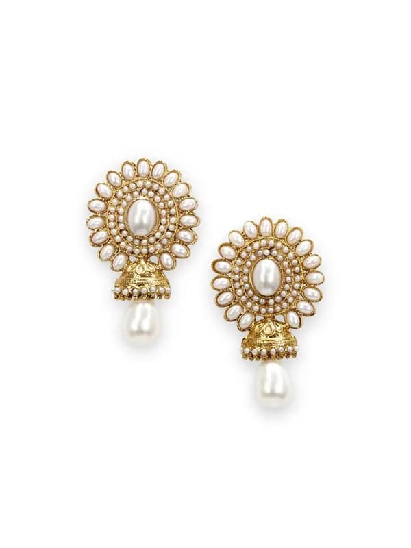 Royal Diadem White Earrings
