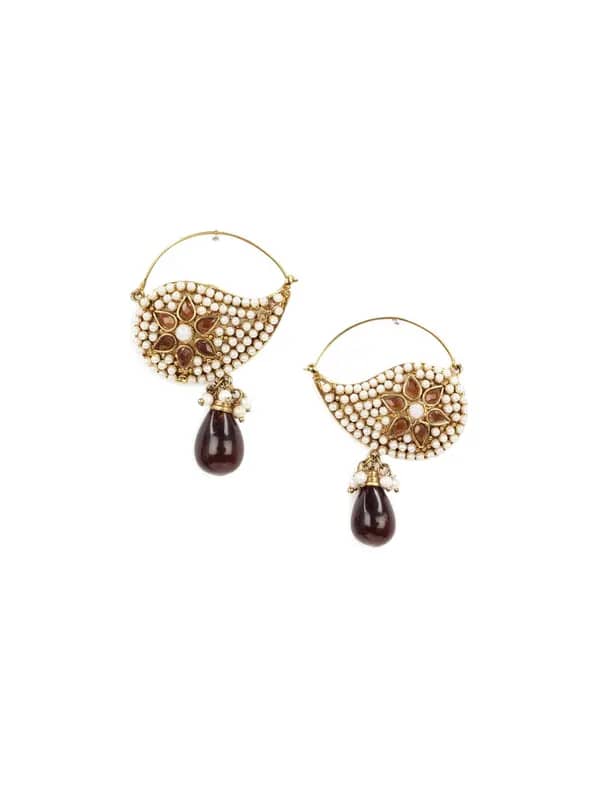 Royal Diadem White Earrings