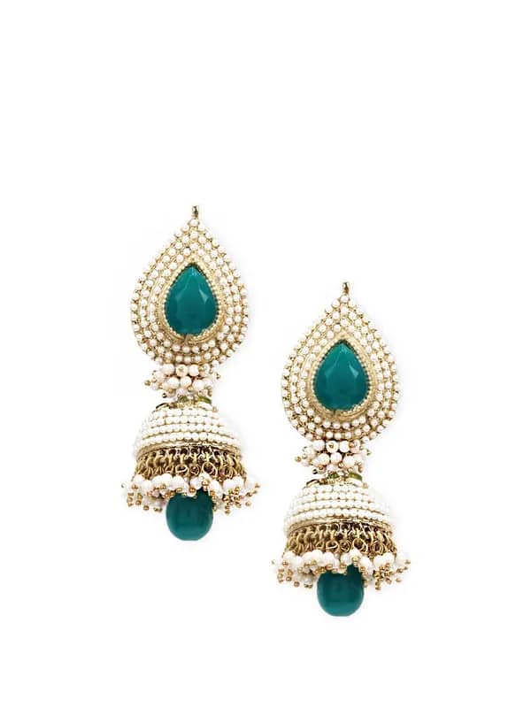 Royal Diadem Gold & White Earrings