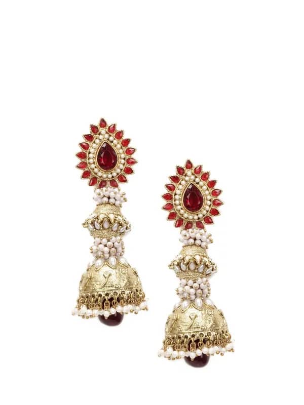 Royal Diadem Maroon Earrings