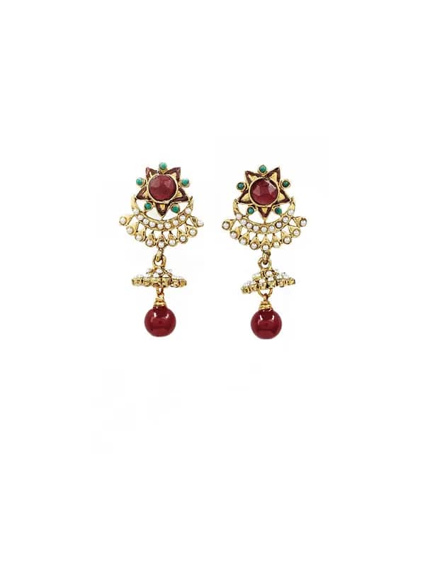 Royal Diadem Magenta Earrings