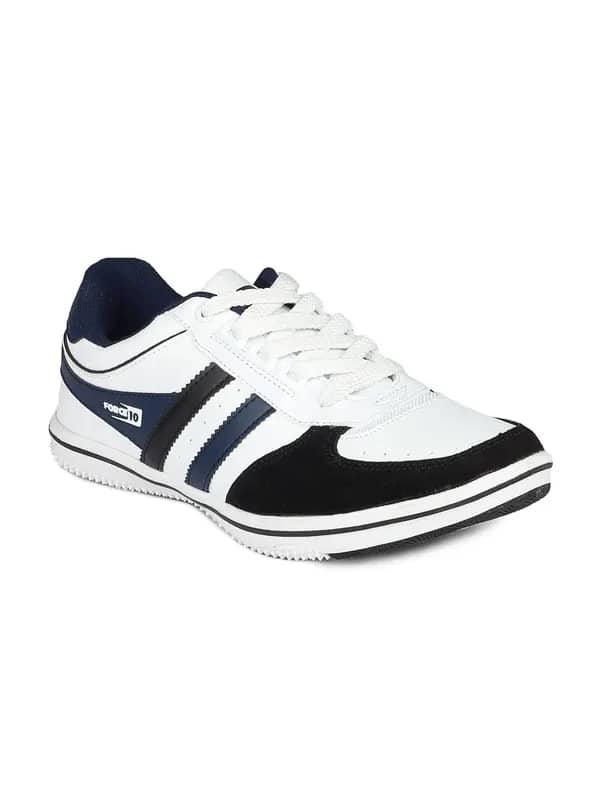 Force 10 Men White & Navy Blue Shoes