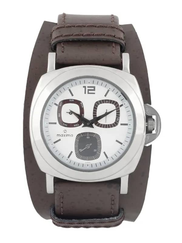 Maxima Men White Dial Analog Chronograph Watch