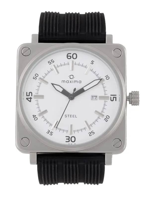 Maxima Men White Dial Watch
