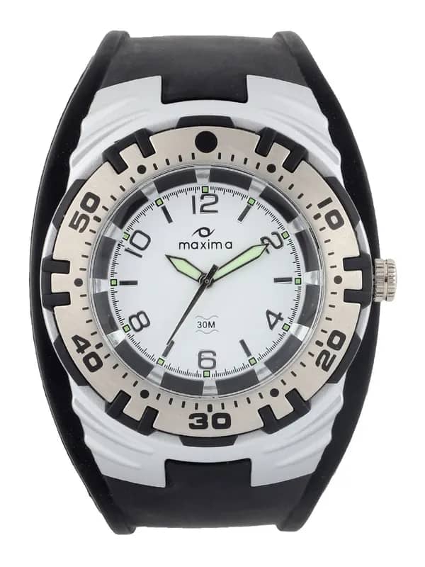 Maxima Men White Dial Watch