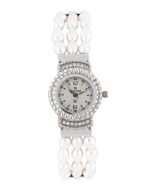 Maxima Women Cream Coloured Dial Watch