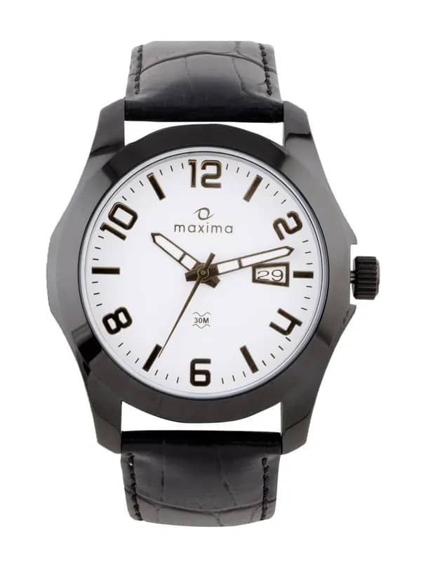 Maxima Men White Dial Attivo Watch