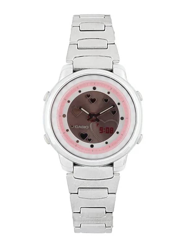CASIO YOUTH Women Silver-Toned Analogue & Digital Watch AD111